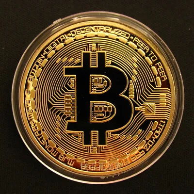 $4.99 • Buy 1x Bitcoin Coin Gold Plated Physical Bitcoins Bitcoin Coin Copper Collection