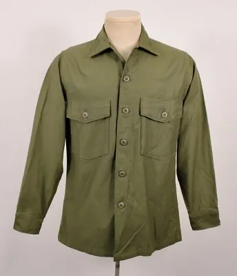 Mens VTG NOS '67 Vietnam War Sateen US Army Fatigue Shirt Sz M 1960s OG 107 • $74.99