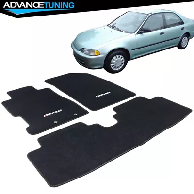 Fits 01-05 Honda Civic Sedan EM2 Logo OE Style Front Rear Black Nylon Floor Mats • $49.99