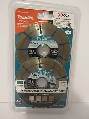 Makita 4 1/2  Segmented Rim Diamond Blade X Lock E-07200 2-Pack Wet Dry Cutting • $19.75