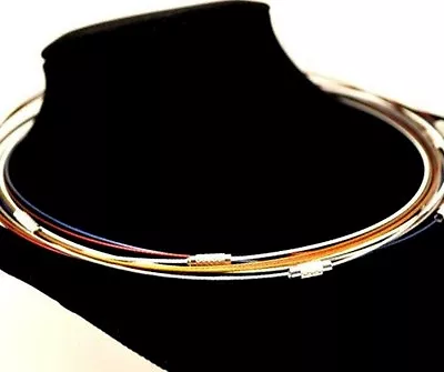 10 Pcs - Mix Colour Memory Wire Necklaces 18   Clasp Choker Necklace A153 • £4.29