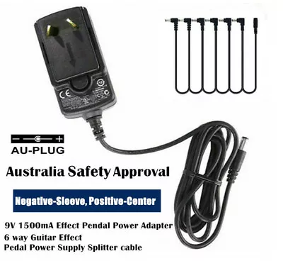 Australian Safety Plug Power Supply Adapter 9V 1.5A And 6 Way Splitter Cable AU • $9.90