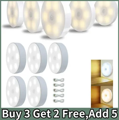 8LED Motion Sensor Light USB Magnetic PIR Battery Wall Cabinet Stair Night Lamp • £4.48