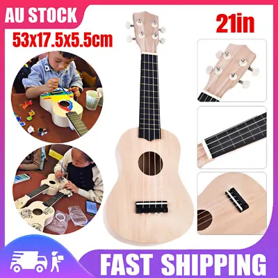 21  Ukelele UKE Basswood Guitar Instrument Wooden Paint DIY Kit For Children Kid • $11.89