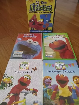 Elmo's World Sesame Street DVD Lot Of 5. Kids Potty Time. Springtime. ABC's🍪 • $18.75