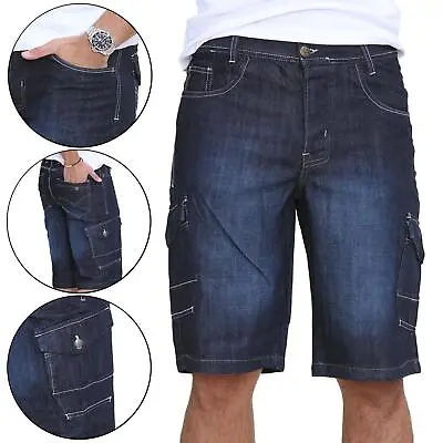 £8.99 • Buy Mens Lee Cooper Denim Shorts Knee Length Cargo Combat Shorts Jeans Pants Summer