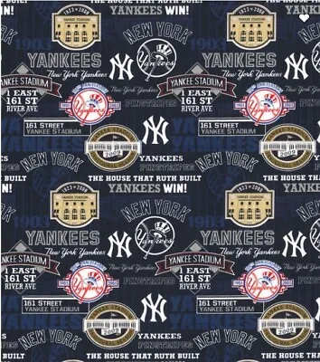 MLB New York Yankees Stadium Print 60252B Cotton Fabric By The Yard • $19.95