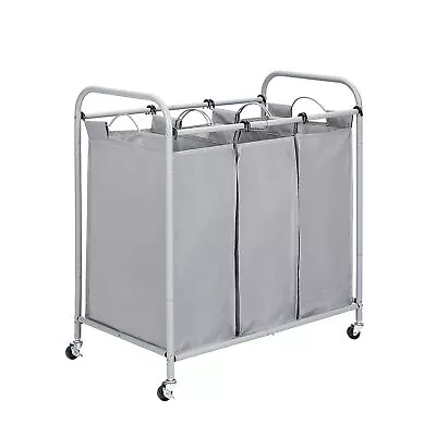 Laundry Sorter Cart Rolling Laundry Cart With 3 Large Removable Bags Laundr... • $35.28