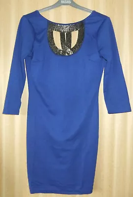 Vintage Paprika Dress Low Cut Back Egyptian Style Beads Size Uk 8 -little Worn • £2.50