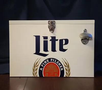 Rare Miller Lite Beer Metal Cooler/Ice Chest With Bottle Opener • $124.97