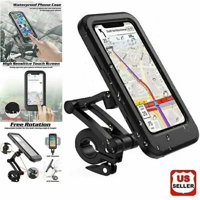 Motorcycle Bike Handlebar Phone Mount Holder Waterproof Case For IPhone Samsung • $14.99