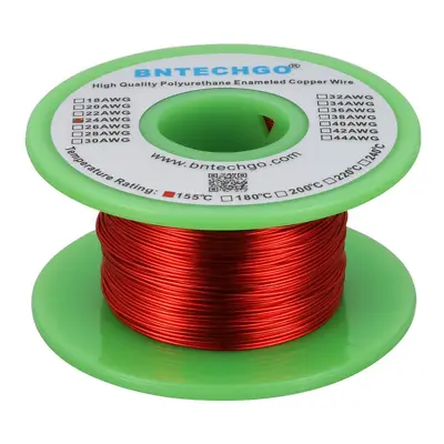 BNTECHGO 24 AWG Magnet Wire - Enameled Copper Wire - Enameled Magnet Winding Wir • $21.07