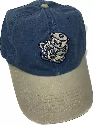 $12.95 • Buy Michigan Wolverines U Of M Baseball Hat Cap College Vault Denim Blue Khaki Strap