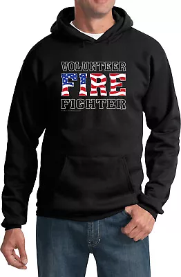 Volunteer Firefighter US Flag Pullover Hoodie • $28.79