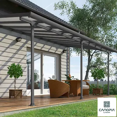 Palram Canopia Feria 3 Veranda Patio Cover In Grey 3 X 6.10M • £1960.10