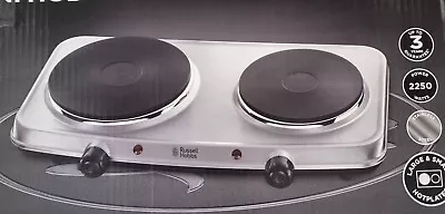 Russell Hot Plate Electric Cooker Double Portable Table Top Kitchen Hob Stove UK • £25.95