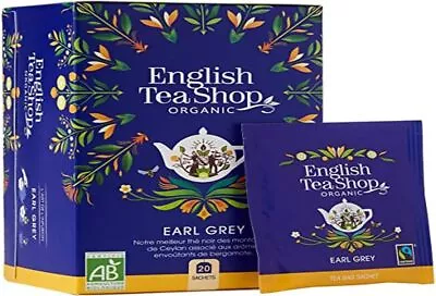 English Tea Shop Organic Earl Grey Tea 20 Paper Tea Bag Sachets 45g Fairtrad • £2.87