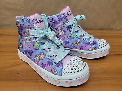 Skechers Girl's Twinkle Toes Mermaid Party Light Up Shoes 20221L/LVMT  Sz 11 • $34.99