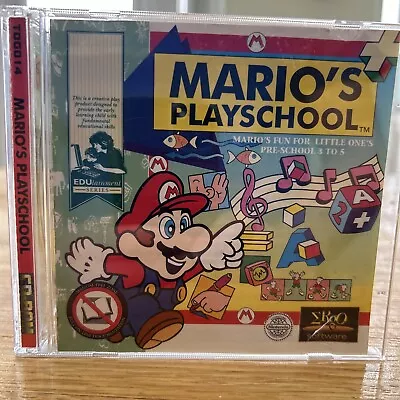 MARIO'S PLAYSCHOOL Vintage 1994 PC CD Rom GAME Mindscape Nintendo NICE! • £44.95