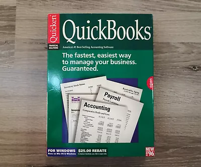 Vintage Quicken QuickBooks 4.0 Windows 95 Software Intuit Accounting New In Box • £39.91