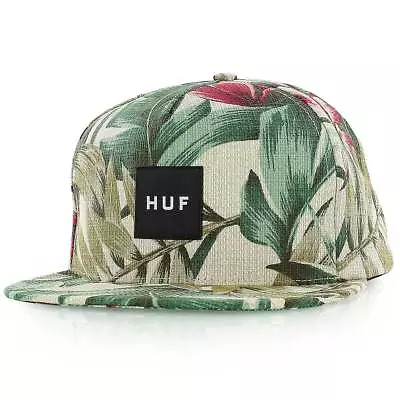 $30.99 • Buy Huf WAIKIKI BOX LOGO SNAPBACK Tan Tropical Print Patch Logo Adjustable Men's Hat