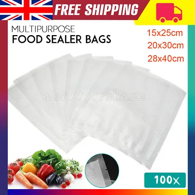 £16.99 • Buy 100PCS Vacuum Sealer Bags Vac Seal Sous Vide Food Saver Bags Storage Pouch Pack