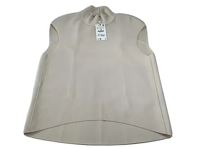 Zara Sleeveless High Neck Pullover Vest Beige Size Large • $29.69