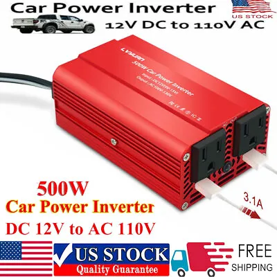 500W Car Power Inverter DC 12V To AC 110V 120V Converter Adapter Charger Outlet • $23.95
