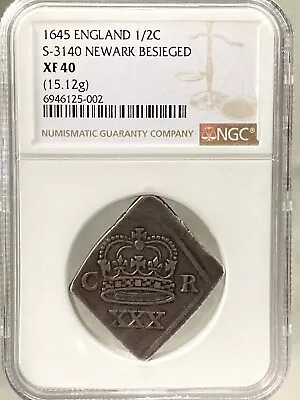 1645 Half Crown Charles I Newark Siege NGC XF40 • £4950