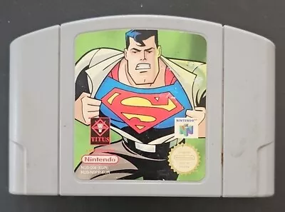 Superman Nintendo 64 Retro Vintage Game Cartridge Only PAL N64 DC Comics • $21.99