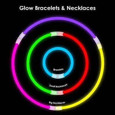 $13.99 • Buy 100PCS Glow Sticks Bulk Party Glow In The Dark Fun Party Pack Bracelet Necklace