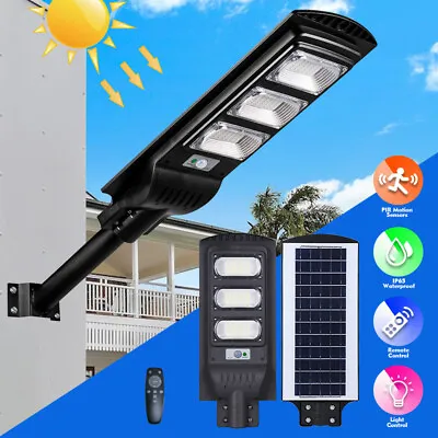 Outdoor Solar Motion Sensor Street Light Commercial Dusk To Dawn Big Road Lamp • £30.59
