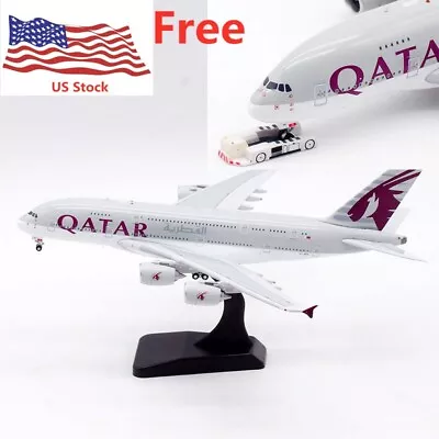 (US STOCK)1:400 Aviation400 AV4136 Qatar Airways A380 A7-APA Free Tractor+Stand • $75.99