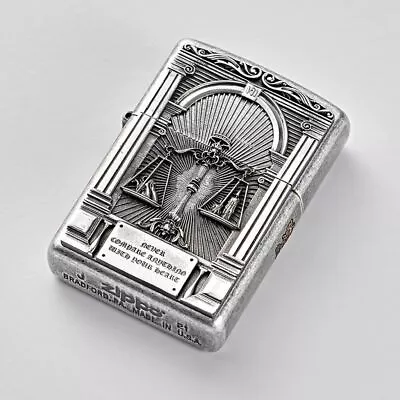 Zippo Lighter Never Compare Silver EMB Windproof Free Shipping 6Flint New In Box • $788.74