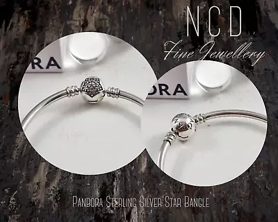 NC Designs Genuine Pandora Sterling Silver Star Bangle 590720CZ • $38