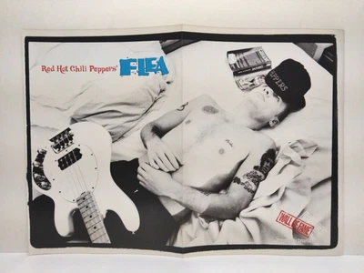 $19 • Buy Flea Red Hot Chili Peppers 2 Page Black & White Pull Out Poster Vintage