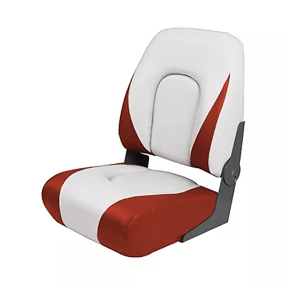 £76.99 • Buy MARINE PRO HIGH BACK BOAT SEAT - WHITE/RED (75185WR) Yacht Fishing Rib Speed