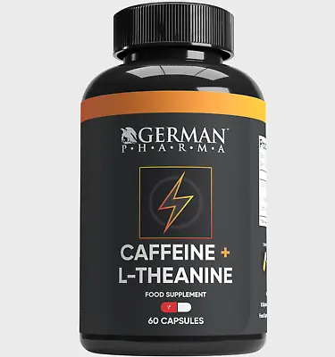 Caffeine + L-Theanine Capsules | Energy Supplement | All Natural Vegan Friendly • £9.99