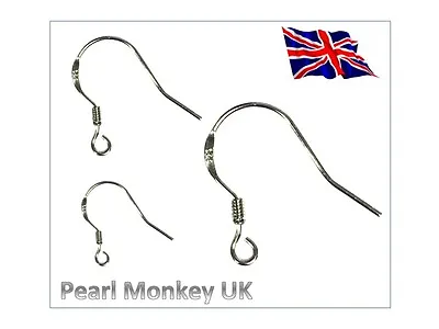 925 Silver Fish Hooks Shepherd Hook Earring Fittings - Multi Listing - UK Stock • £1.99