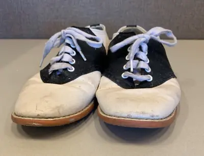 Vintage Biltrite Black & White Saddle Womens Cheer Shoes • $33.95