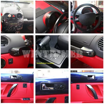 Carbon Fiber Style Interior Accessories Kit Trim Cover For VW Beetle 2007-2010 • $224.09