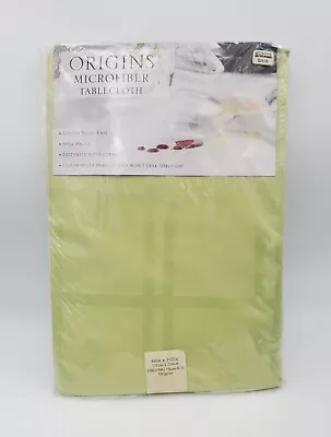 Origins 60  X 102  Oblong Kiwi Green Microfiber Tablecloth Wipe Clean New • $29.95