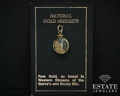 Vintage Yellow Gold Natural Nugget Encased Small Charm Pendant  • $46