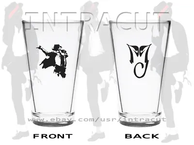 Michael Jackson MJ Logo King Of Pop Tribute 16 Oz Pint Pub Drinking Glass • $6.99