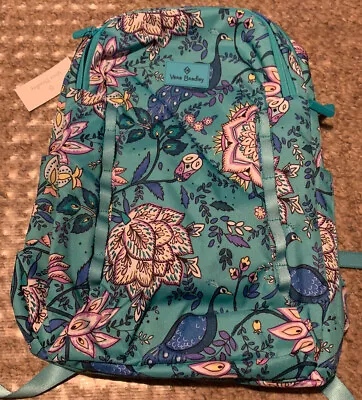 Vera Bradley Large Backpack Peacock Garden Lighten Up Sporty Bag NWT Artsy RARE! • $89.99