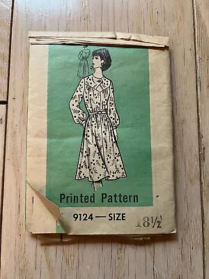 Vintage Mail Order Printed Pattern Misses Dress Sz. 18 1/2 FF • $10