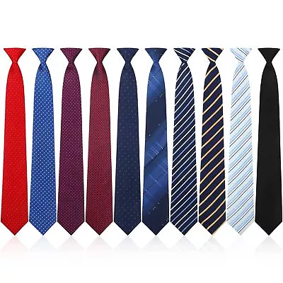 SATINIOR 10 Pcs 20 Inch Clip On Ties For Men Pre Tied Uniform Easy Necktie Mi... • $14.99