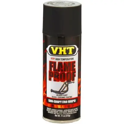 VHT High Temp Paint SP102; FlameProof 11oz Aerosol Flat Black 1300-2000deg • $23.48