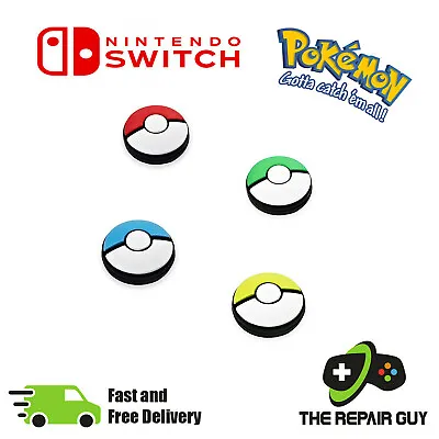 £2.69 • Buy 4x Pokemon Thumb Grips Blue Red Pokeball Nintendo Switch & Lite Caps For Joy Con