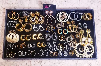 44 Piece Vintage And Modern Mixed Style Hoop Clip-On/SB Earring Lot - Monet • $15.50